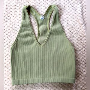 Free People Green Seamless Tank Top Crop S